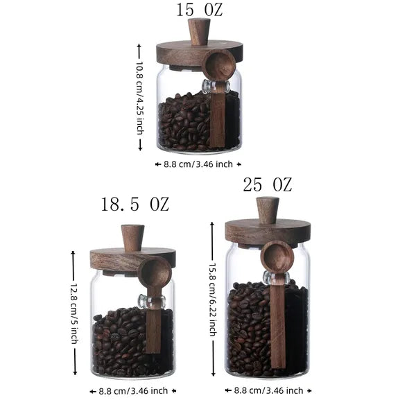 3er Set Vorratsgläser mit Löffel – Luftdicht, Glas