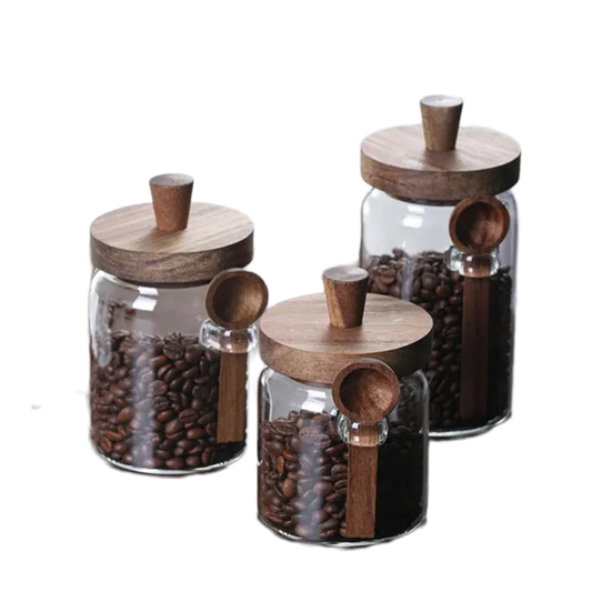 3er Set Vorratsgläser mit Löffel – Luftdicht, Glas