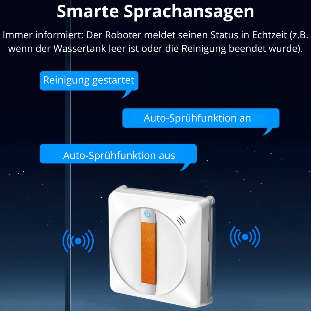 Luminoxia™ Smarter Fensterputzroboter X-1 mit App-Steuerung & Auto-Spray